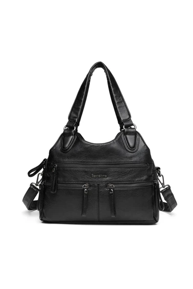 Yıkama Deri Omuz Askılı Kadın Çantası 21K Barcelona 1932 ürün görseli