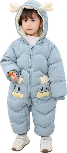 Bebek Fermuarlı Kozmonot Tulum Mavi 100 Beden ürün görseli