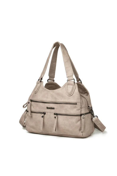 Yıkama Deri Omuz Askılı Kadın Çantası 21K Barcelona 1932 - Resim 3