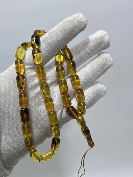 Kapsül Kesim Doğal Kaya Damla Kehribar Tesbih 33lük 22,70 Gram ürün görseli