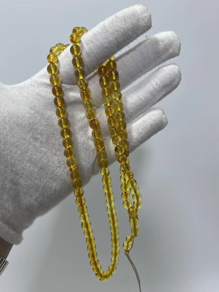 Doğal Kaya Damla Kehribar Tesbih 99luk 6,5mm 17,99 Gram ürün görseli