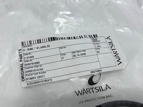 Wartsila Sulzer RTA62U Dizel Makine Conta 91,44x5,33 mm (7 Adet) - Resim 3