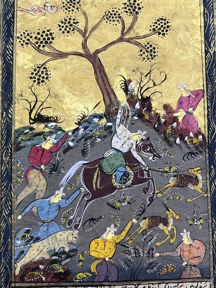 Zamanın Avla Temyizi Adlı El Yapımı Minyatür Resim 28x17,5 cm - Resim 2