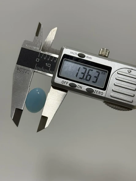 Kabaşon Kesim Doğal Aqua Kalsedon Taşı 13,5 Karat - Resim 3