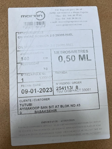 Antonio Moron Hakiki Parça Deri 0,70 m² (Model 3) - Resim 3