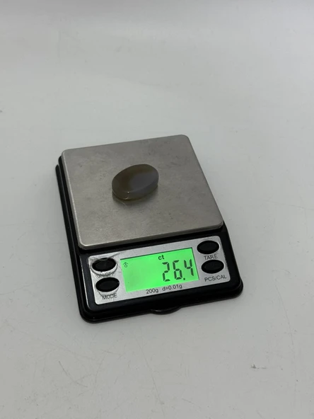 Kabaşon Kesim Doğal Aqua Kalsedon Taşı 26 Karat - Resim 6