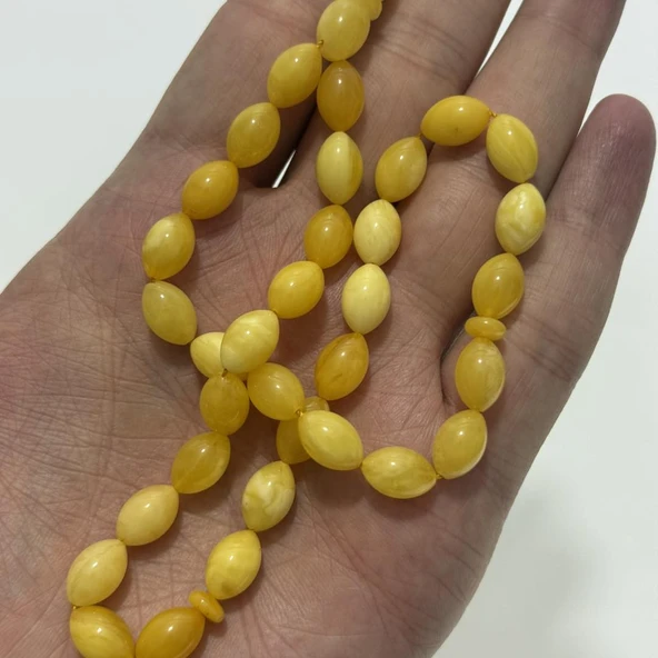 Doğal Kaya Damla Kehribar Tesbih 33lük 12,60 Gram - Resim 10