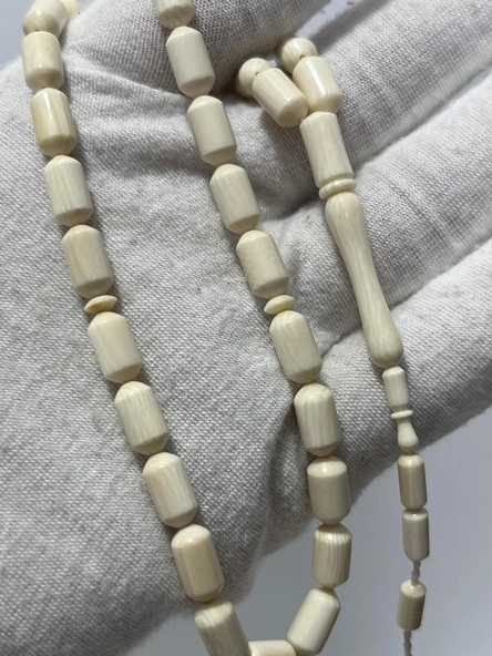 Kesme Fildişi Tesbih 12,39 Gram - Koleksiyonluk Fil Dişi Tespih - Resim 2