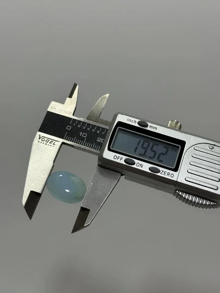 Kabaşon Kesim Doğal Aqua Kalsedon Taşı 14,8 Karat - Resim 5