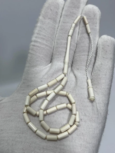 Kesme Fildişi Tesbih 4,89 Gram - Koleksiyonluk Fil Dişi Tespih - Resim 3