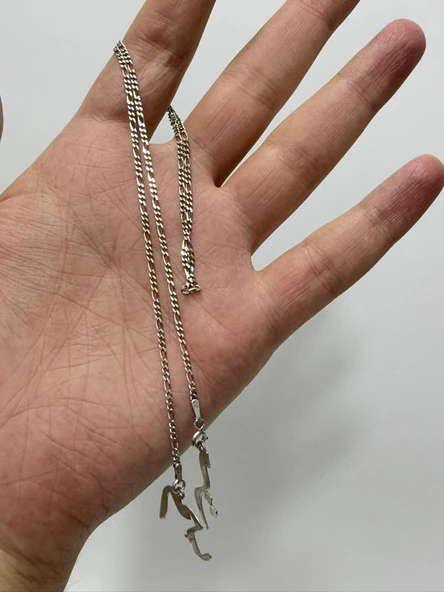 Zincir Motifli 925 Ayar Gümüş Kolye 1,85mm 4 Gram - Resim 4