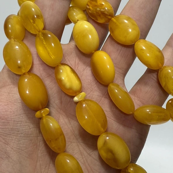 Doğal Kaya Damla Kehribar Tesbih 31lik 54,50 Gram - Resim 7