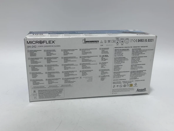 Ansell 94-242, MICROFLEX Antisatik Siyah Nitril Eldiven M Beden (100’lü Paket) - Resim 4
