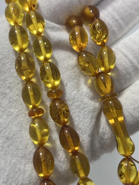 Doğal Kaya Damla Kehribar Tesbih 33lük 16,16 Gram - Resim 2