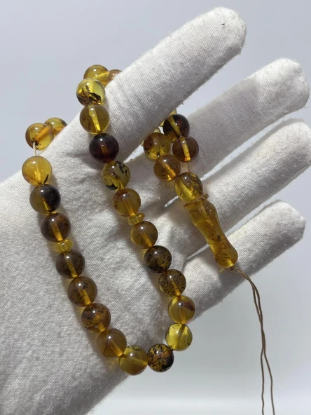 Su Damlası Doğal Kaya Damla Kehribar Tesbih 33lük 17,53 Gram ürün görseli