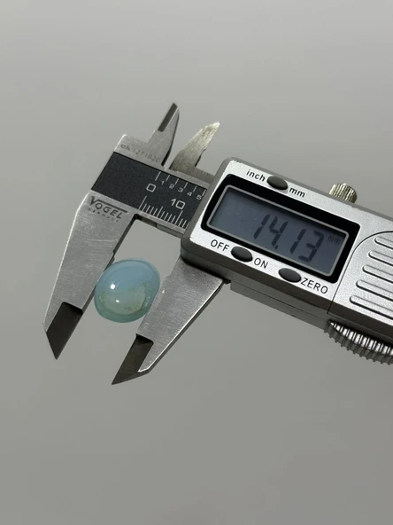 Kabaşon Kesim Doğal Aqua Kalsedon Taşı 14,8 Karat - Resim 3