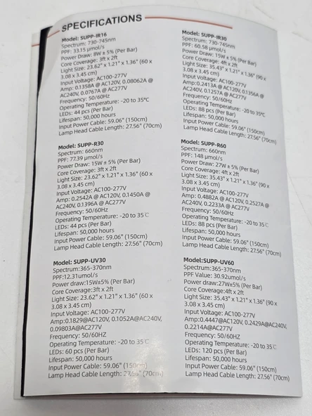 Spider Farmer UV 30 + IR 16 Led Bitki Yetiştirme Işık Seti - Resim 8
