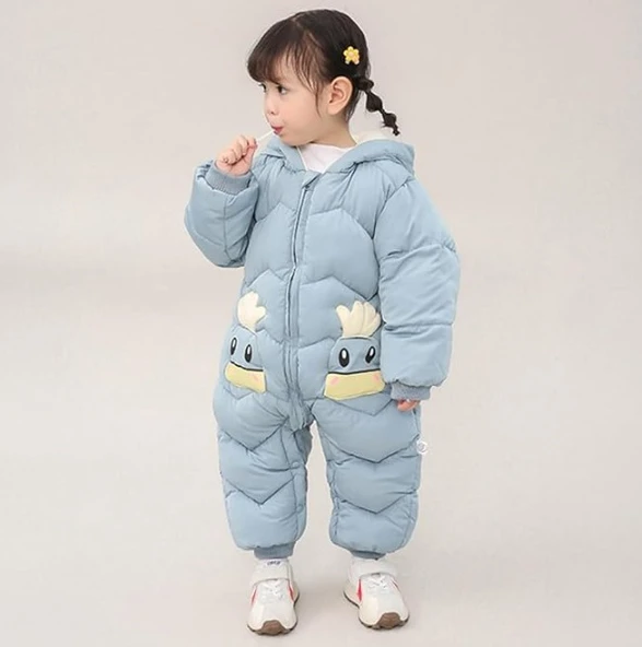 Bebek Fermuarlı Kozmonot Tulum Mavi 100 Beden - Resim 2