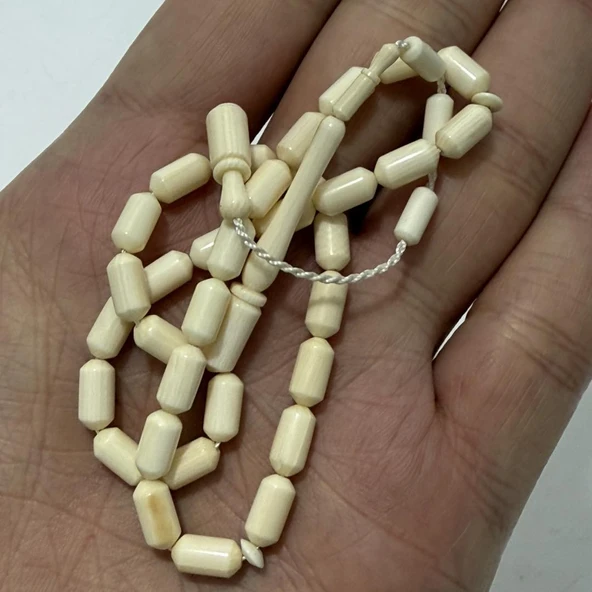Kesme Fildişi Tesbih 9,06 Gram - Koleksiyonluk Fil Dişi Tespih - Resim 6