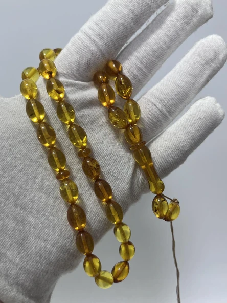 Doğal Kaya Damla Kehribar Tesbih 33lük 16,16 Gram ürün görseli