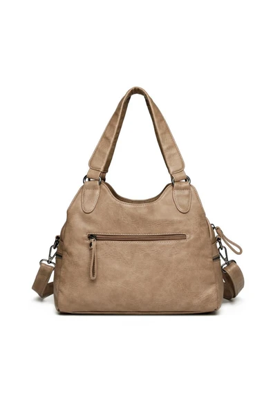 Yıkama Deri Omuz Askılı Kadın Çantası 21K Barcelona 1932 - Resim 2