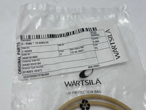 Wartsila Sulzer RTA62U Dizel Makine Conta 72,62x3,53 mm (2 Adet) - Resim 3