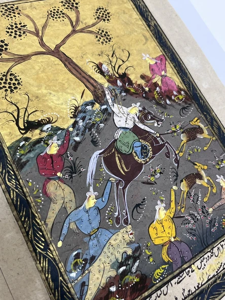 Zamanın Avla Temyizi Adlı El Yapımı Minyatür Resim 28x17,5 cm - Resim 3