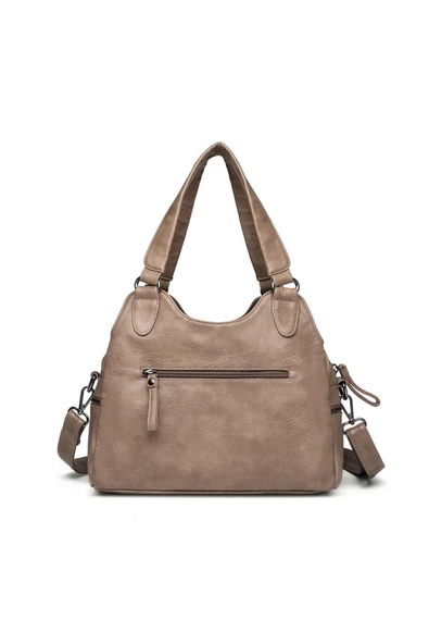 Yıkama Deri Omuz Askılı Kadın Çantası 21K Barcelona 1932 - Resim 2