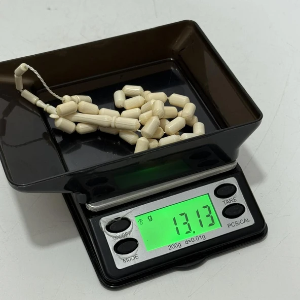 Kesme Fildişi Tesbih 13,12 Gram - Koleksiyonluk Fil Dişi Tespih - Resim 7