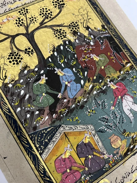 Saray Süvarilerinin Bahar Merasimi Adlı El Yapımı Minyatür Resim 28x18 cm - Resim 3