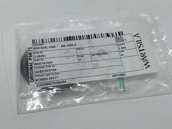 Wartsila Sulzer RTA62U Dizel Makine Conta 40x43x2,8mm (2 Adet) - Resim 4