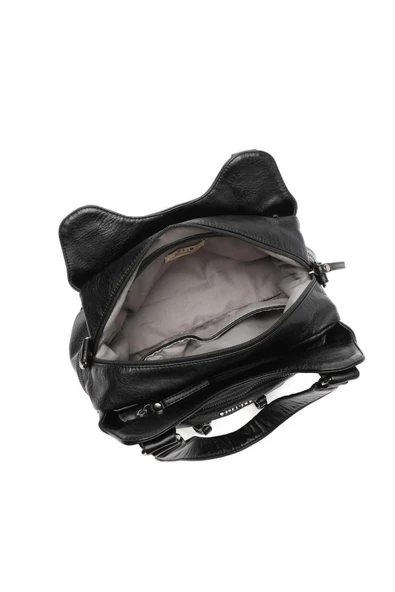 Yıkama Deri Omuz Askılı Kadın Çantası 21K Barcelona 1932 - Resim 4