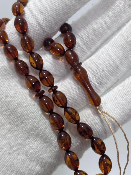 Doğal Kaya Damla Kehribar Tesbih 33lük 8,45 Gram - Resim 2