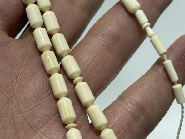 Kesme Fildişi Tesbih 13,12 Gram - Koleksiyonluk Fil Dişi Tespih - Resim 5