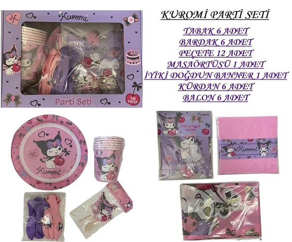 KUROMİ LİSANSLI PARTİ SETİ 38 PARÇA - Resim 2