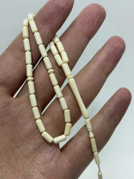 Kesme Fildişi Tesbih 5,63 Gram - Koleksiyonluk Fil Dişi Tespih - Resim 4