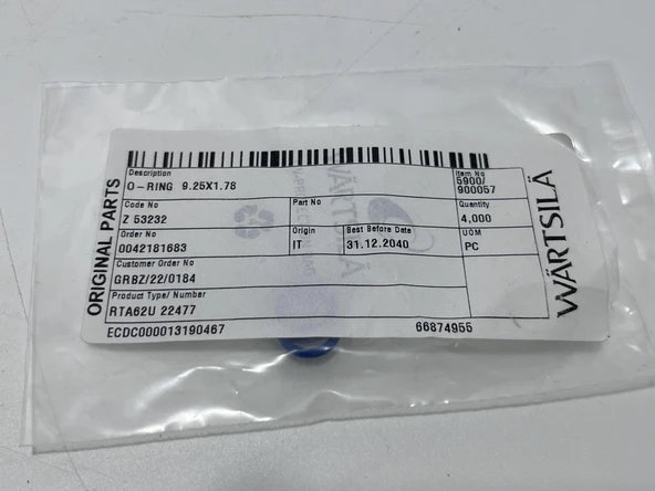 Wartsila Sulzer RTA62U Dizel Makine Conta 9,25x1,78 mm (4 Adet) - Resim 3