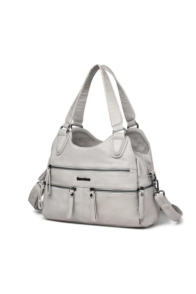 Yıkama Deri Omuz Askılı Kadın Çantası 21K Barcelona 1932 - Resim 3