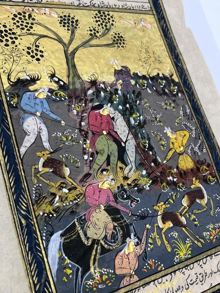 Avın Ötesinde Düzen Adlı El Yapımı Minyatür Resim 27,5x17,5 cm - Resim 3