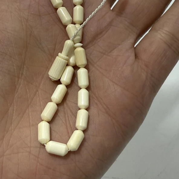Kesme Fildişi Tesbih 9,06 Gram - Koleksiyonluk Fil Dişi Tespih - Resim 5