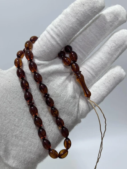 Doğal Kaya Damla Kehribar Tesbih 33lük 8,45 Gram ürün görseli