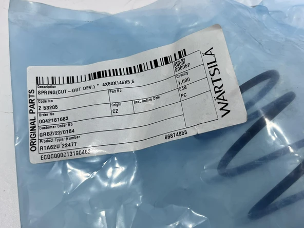 Wartsila Sulzer RTA62U Dizel Makine Yay 4x50x145x5,5 - Resim 4