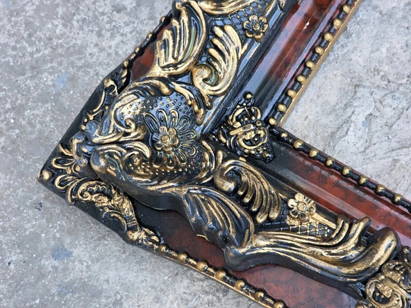 Dekoratif İşlemeli Ahşap Çerçeve 124x73 cm 014 - Resim 7