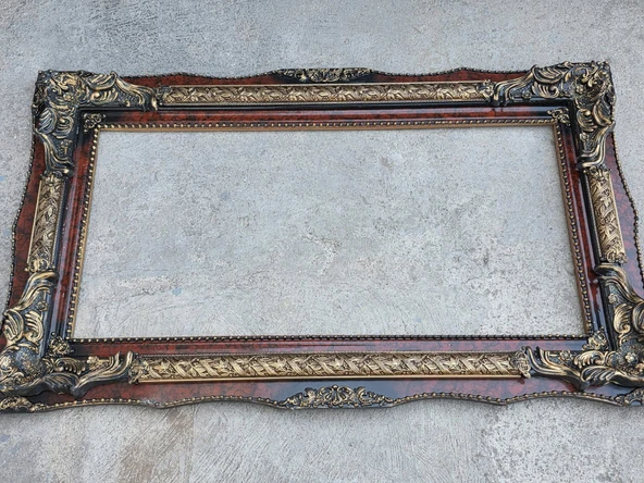 Dekoratif İşlemeli Ahşap Çerçeve 124x73 cm 014 - Resim 8