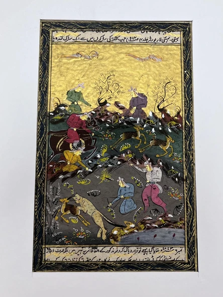 Atlıların Sessiz Anlaşması Adlı El Yapımı Minyatür Resim 27,5x17,5 cm ürün görseli