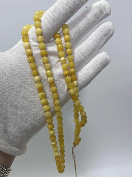 Doğal Kaya Damla Kehribar Tesbih 99luk 6mm 16,07 Gram ürün görseli