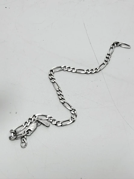 Zincir Motifli 925 Ayar Gümüş Bileklik 3,85mm 4,5 Gram - Resim 4