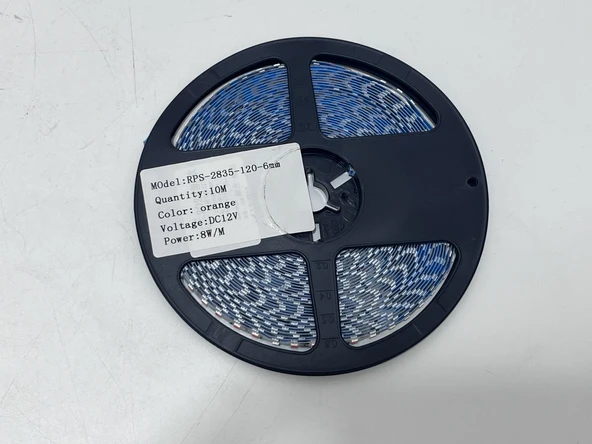 Rps-2835-120-6mm Yapışkanlı Şerit Led 10 Metre Turuncu (120 Led/m - 12V) - Resim 3