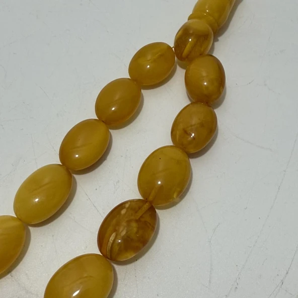 Doğal Kaya Damla Kehribar Tesbih 31lik 54,50 Gram - Resim 5