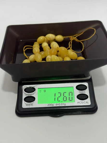 Doğal Kaya Damla Kehribar Tesbih 33lük 12,60 Gram - Resim 11